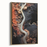 Framed canvas featuring a vintage-style black landscape painting, ideal for bedroom wall art.