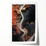 Extra large rolled print featuring close-up floral elements in natural tones, ideal for dining room or bathroom wall art.