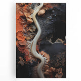 Black and white close-up photo of natural elements on a large stretched canvas, ideal for kitchen wall art.