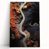 Large black and white photo of sliced citrus fruits on stretched canvas, suitable as kitchen wall art.