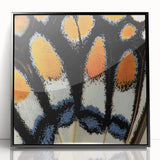 Large abstract wall art featuring close-up animal motifs in black and white, framed in acrylic.