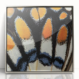 Mid-century modernist acrylic print of a silver-framed animal close-up, ideal for nursery wall art.