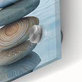 Large abstract wall art print on acrylic glass featuring close-up elements of nature in mid-century modernist style.