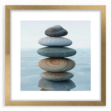 Extra large abstract art print featuring textured swirls in muted earth tones, framed with a gold mat.