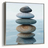 Framed canvas featuring a vintage landscape art painting with colorful elements on a black background.
