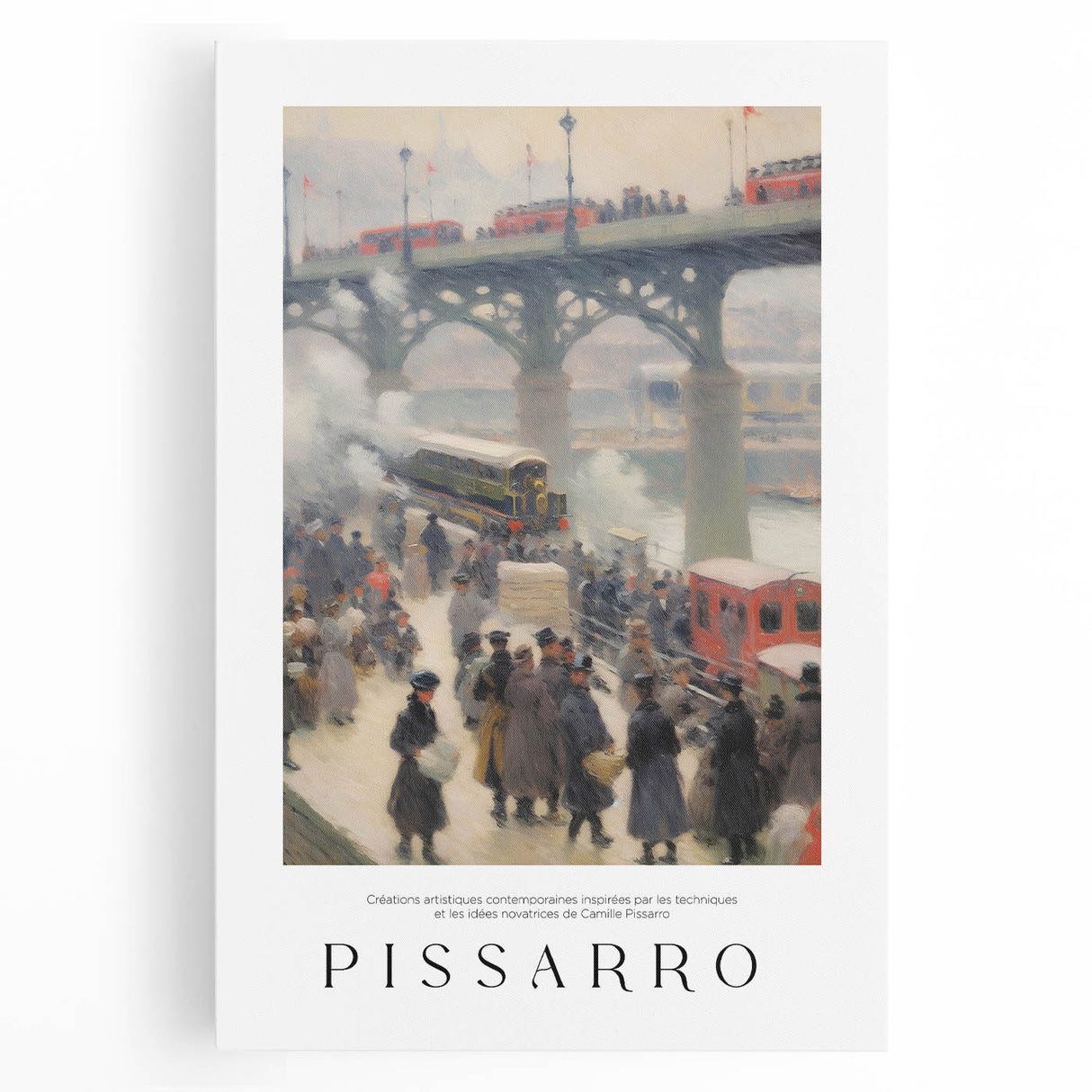 Large black and white canvas print of a bustling cityscape, ideal for kitchen wall art.