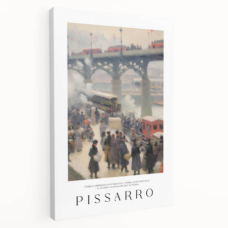 Large canvas print of Camille Pissarro's impressionist painting, featuring soft natural tones, ideal for kitchen wall art.