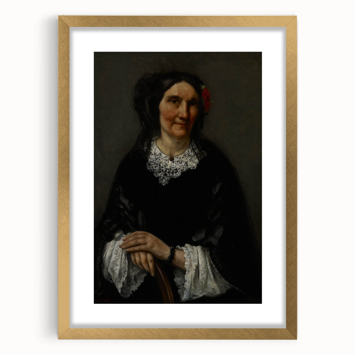 Realism Art Prints - Portrait of a Woman by Gustave Courbet