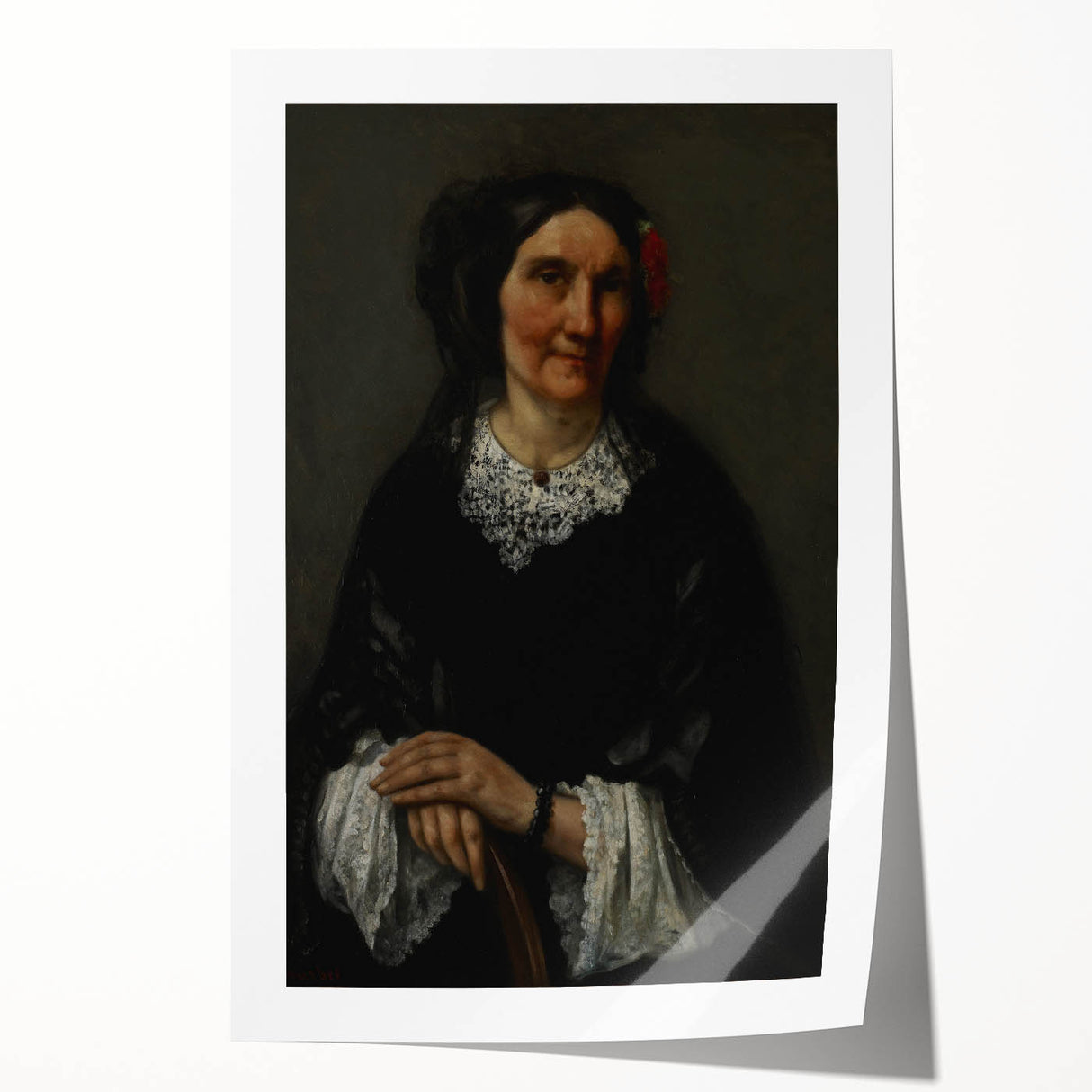 Realism Art Prints - Portrait of a Woman by Gustave Courbet