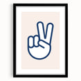 Peace Hand Sign – Minimalist Boys Room Wall Art Print