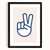 Peace Hand Sign – Minimalist Boys Room Wall Art Print