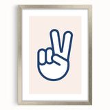 Peace Hand Sign – Minimalist Boys Room Wall Art Print