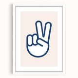 Peace Hand Sign – Minimalist Boys Room Wall Art Print