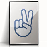 Peace Hand Sign – Minimalist Boys Room Wall Art Print