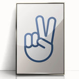 Peace Hand Sign – Minimalist Boys Room Wall Art Print