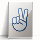 Peace Hand Sign – Minimalist Boys Room Wall Art Print