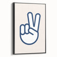 Peace Hand Sign – Minimalist Boys Room Wall Art Print