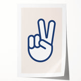 Peace Hand Sign – Minimalist Boys Room Wall Art Print