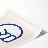 Peace Hand Sign – Minimalist Boys Room Wall Art Print