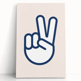 Peace Hand Sign – Minimalist Boys Room Wall Art Print