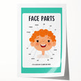 Kids Educational Wall Art - Face Parts Learning Poster