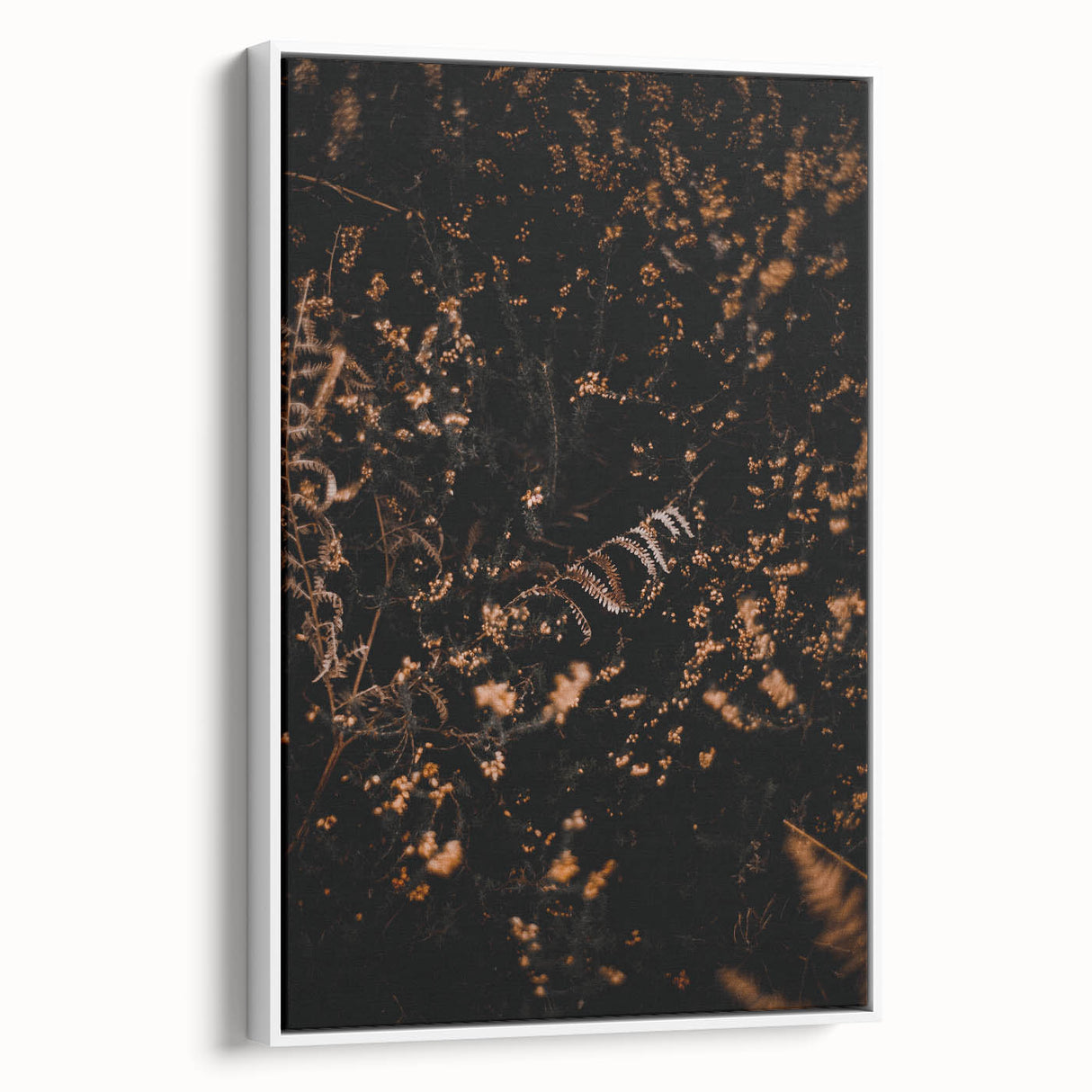 Vintage poster art depicting a colorful fall scene on a large framed canvas, ideal for living room decor.