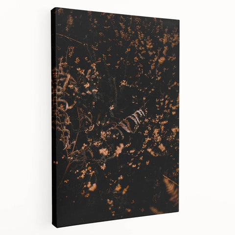 Autumn-themed abstract painting on stretched canvas, featuring warm orange and red tones, suitable for kitchen wall art.