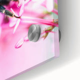 Large abstract wall art in pastel shades on acrylic glass, depicting spring, suitable as dining room art.