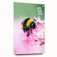 Large abstract wall art depicting spring themes in pastel shades, printed on acrylic glass.