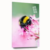 Large abstract wall art depicting spring season in pastel shades on acrylic glass, ideal for bedroom or dining room decor.