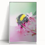Art deco poster of spring season with pale green and pink tones on white framed acrylic, ideal for nursery wall art.