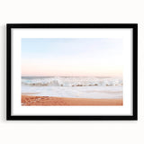 Extra large abstract art print featuring vibrant summer hues on a textured canvas, framed in black.