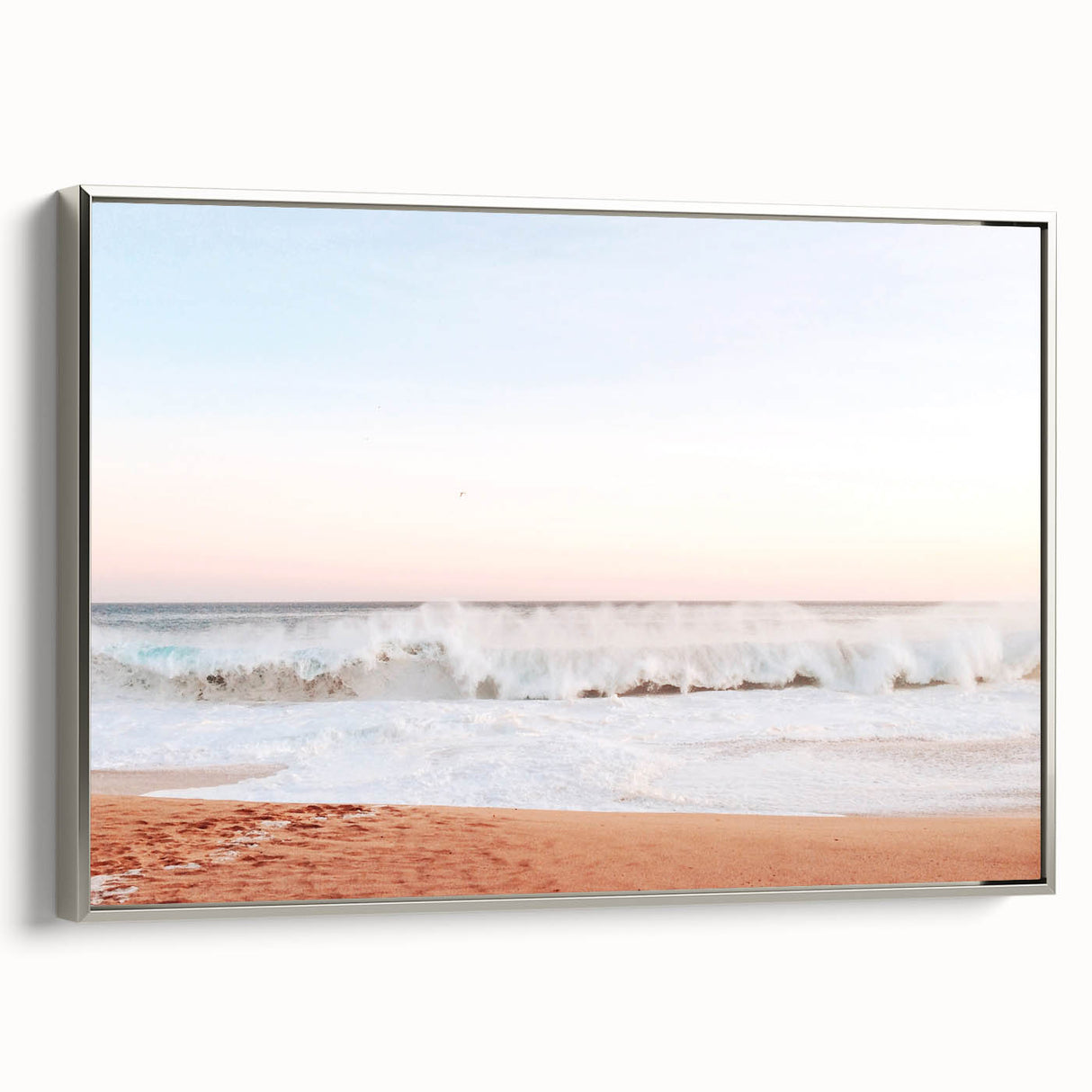 Landscape art painting of summer with vibrant colors on framed canvas, ideal for living room decor.