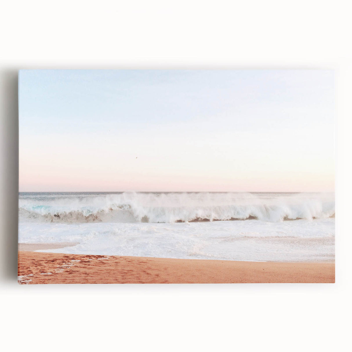 Large black and white abstract design on stretched canvas, suitable as kitchen wall art.