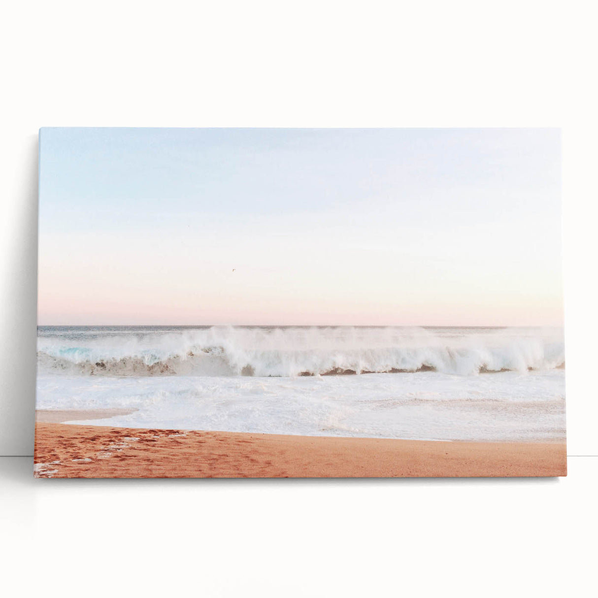 Large black and white stretched canvas featuring a minimalist summer design, ideal for kitchen wall art.