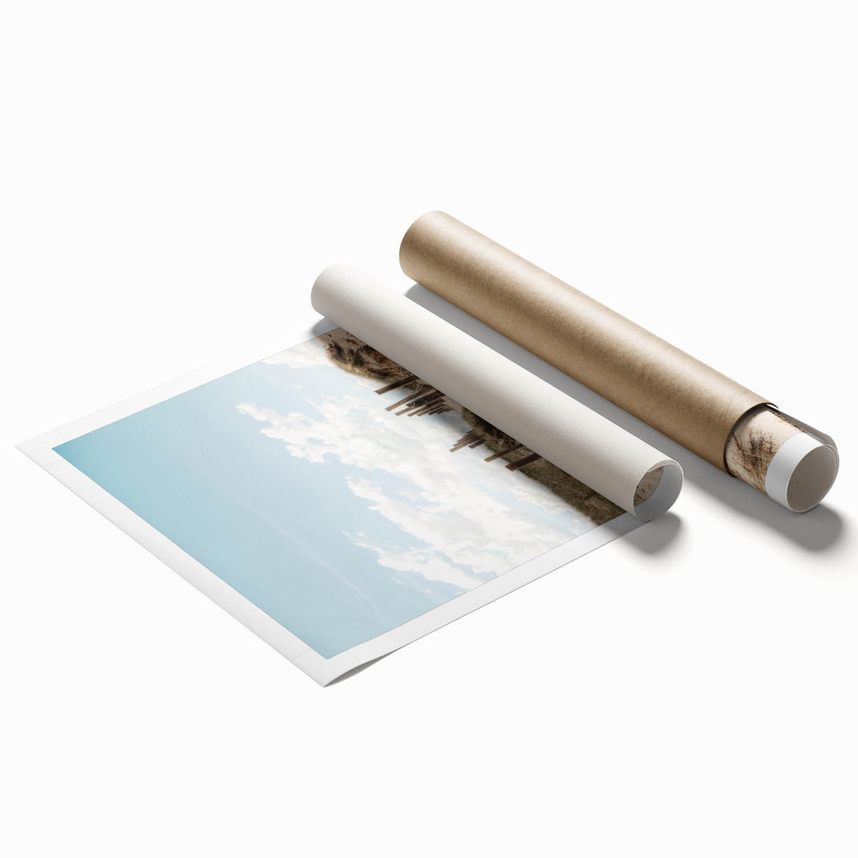 Extra large rolled canvas featuring a floral art design in pastel shades.