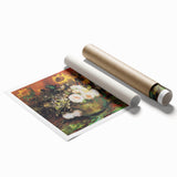 Extra large rolled canvas print featuring a floral design in vibrant colors.
