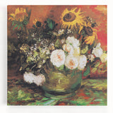 Black and white print of Van Gogh's Starry Night on a large stretched canvas, ideal for kitchen wall art or bedroom ambiance.