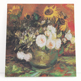 Black and white stretched canvas print of a Van Gogh painting, ideal for kitchen wall art.