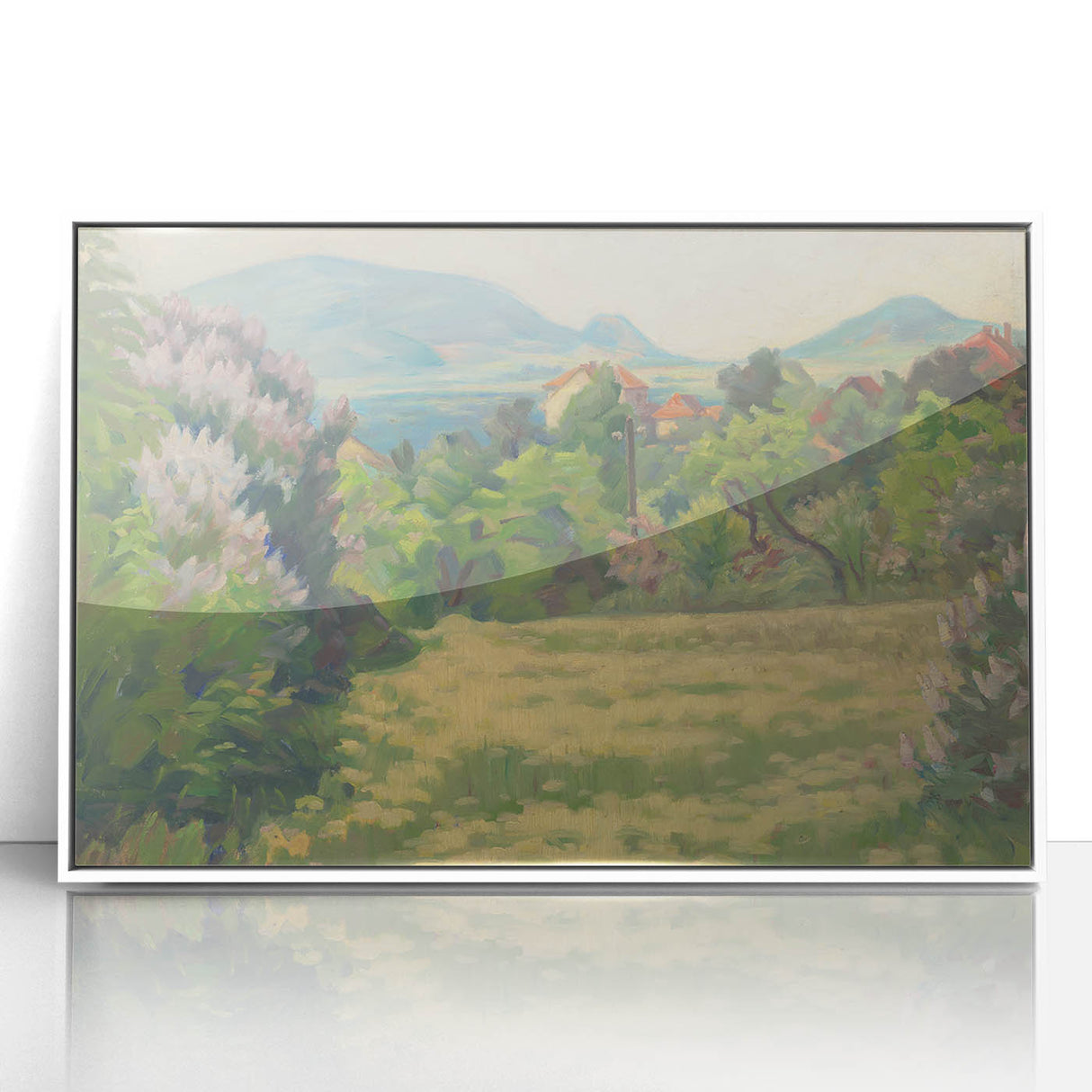 Modern Wall Art: Tranquil Countryside with Blooming Lilacs