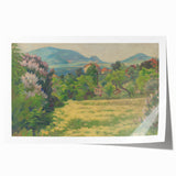 Modern Wall Art: Tranquil Countryside with Blooming Lilacs