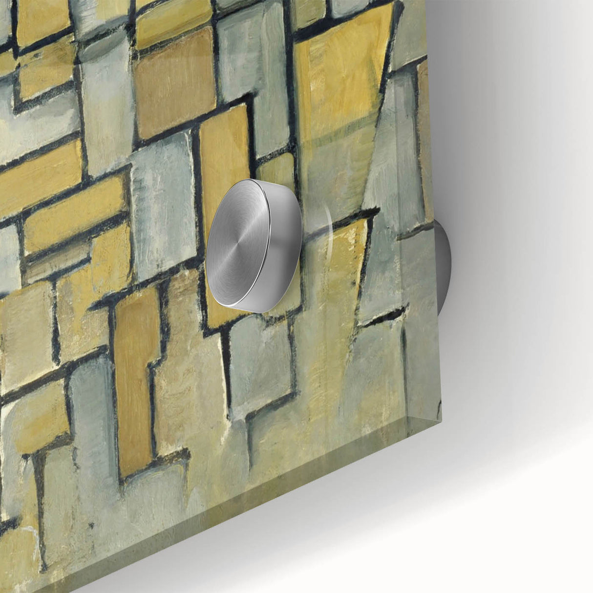 Modern Wall Art: Piet Mondrian's Composition in Brown and Gray