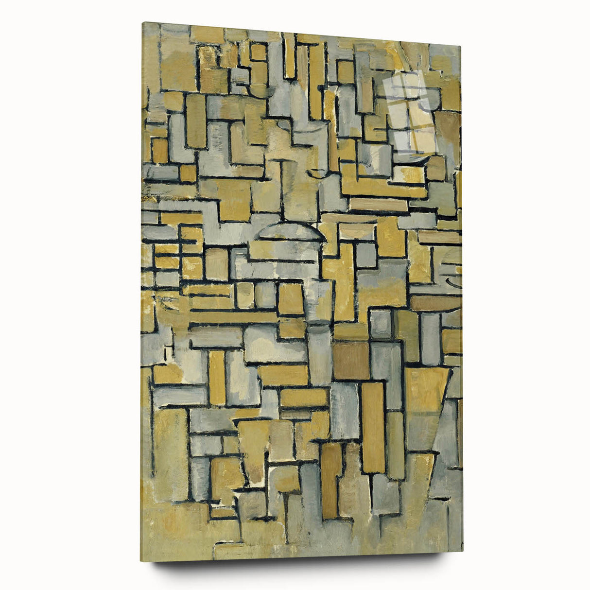 Modern Wall Art: Piet Mondrian's Composition in Brown and Gray