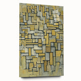 Modern Wall Art: Piet Mondrian's Composition in Brown and Gray