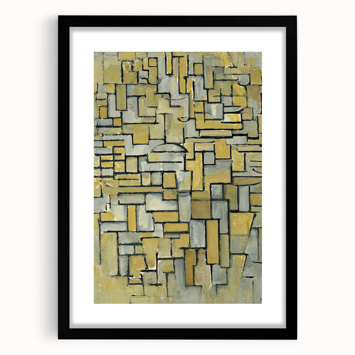 Modern Wall Art: Piet Mondrian's Composition in Brown and Gray