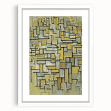 Modern Wall Art: Piet Mondrian's Composition in Brown and Gray