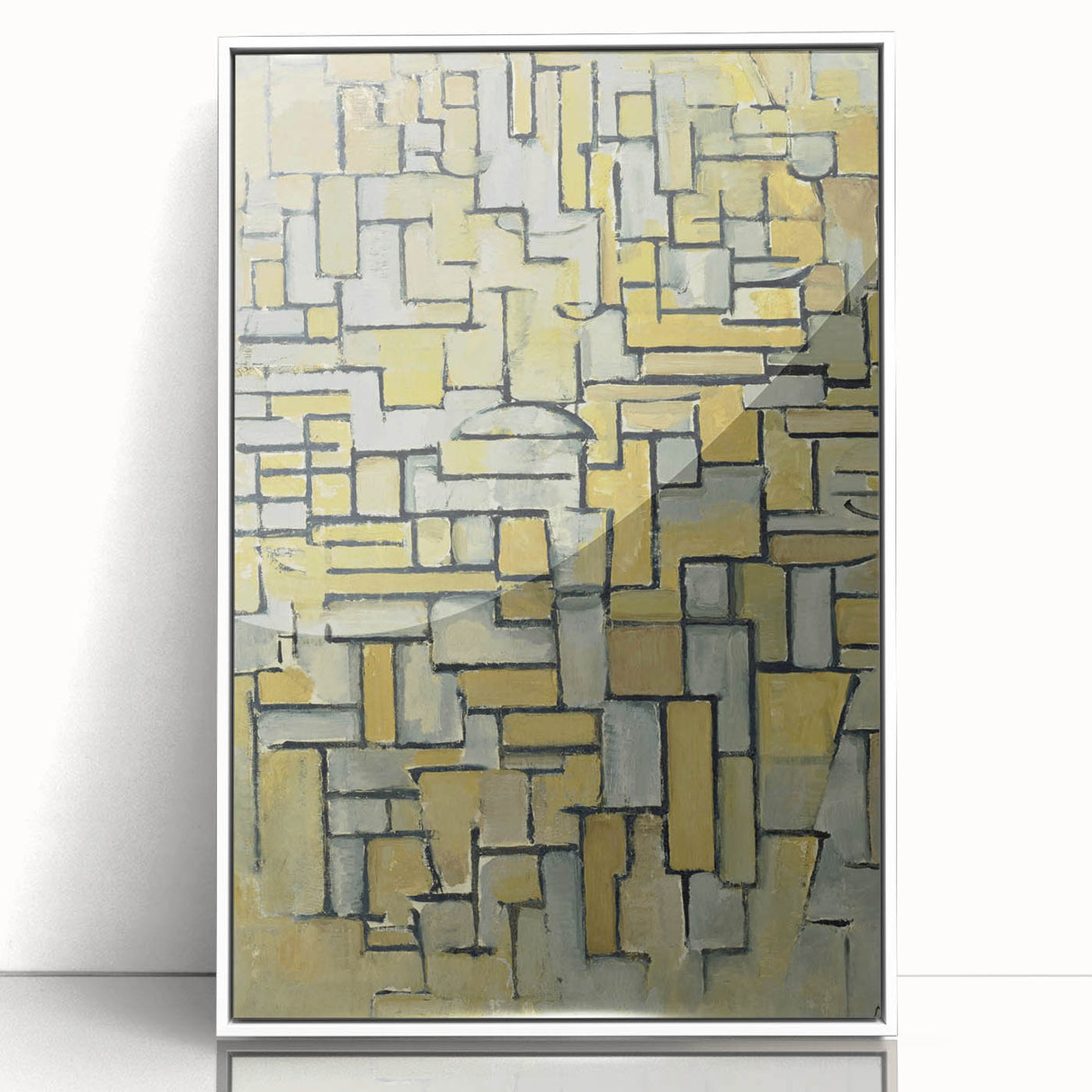 Modern Wall Art: Piet Mondrian's Composition in Brown and Gray
