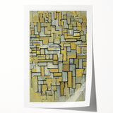 Modern Wall Art: Piet Mondrian's Composition in Brown and Gray