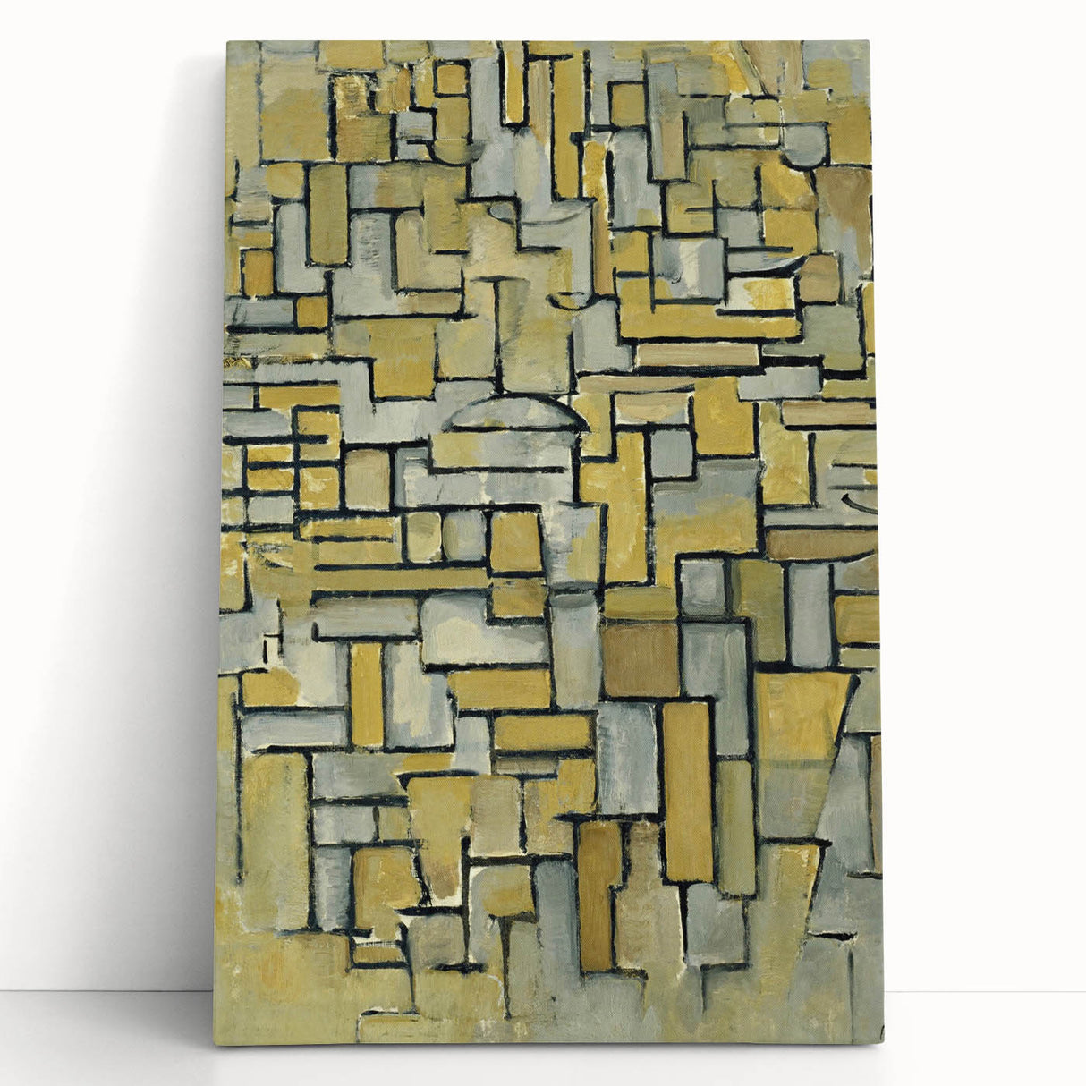 Modern Wall Art: Piet Mondrian's Composition in Brown and Gray