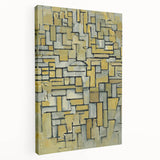 Modern Wall Art: Piet Mondrian's Composition in Brown and Gray